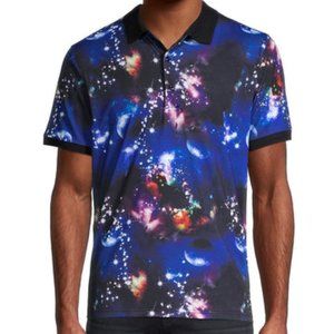 Like No Other NWT Navy Galaxy Print Polo Shirt